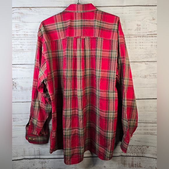 Pendleton Men's XL Wrinkle Resistant Red Plaid Button-down Longsleeve Cotton - Picture 3 of 4